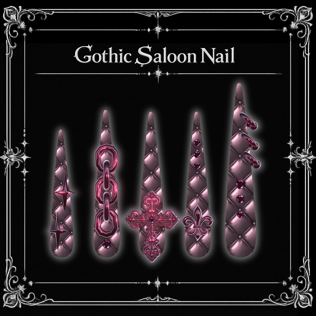 『Gothic Saloon Nail』|ゴシックネイル【MA対応/29アバター対応/3Color】