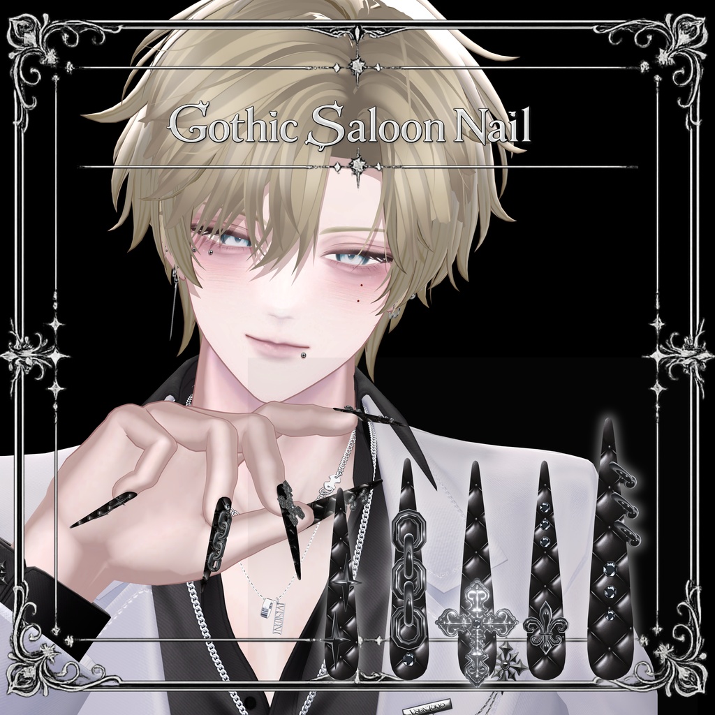 『Gothic Saloon Nail』|ゴシックネイル【MA対応/29アバター対応/3Color】