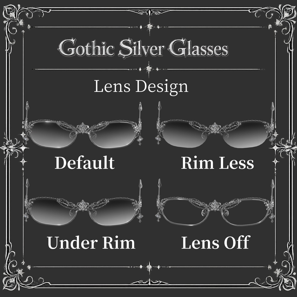 『Gothic Silver Glasses』|メガネ【MA対応/6Color】