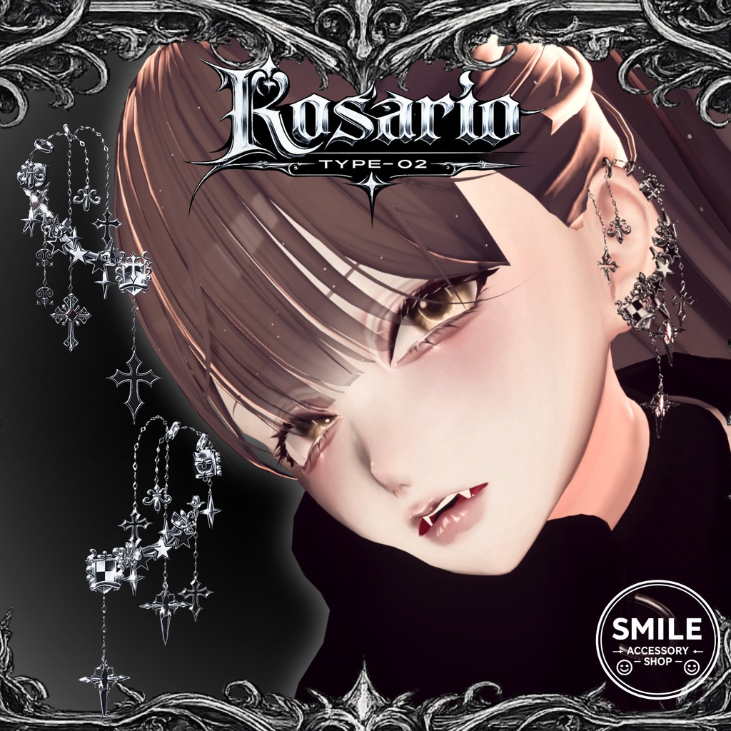 『Rosario type02』|ピアス【26アバター対応/MA対応】