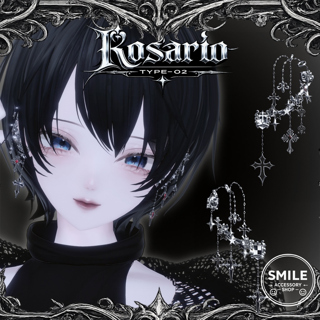 『Rosario type02』|ピアス【26アバター対応/MA対応】