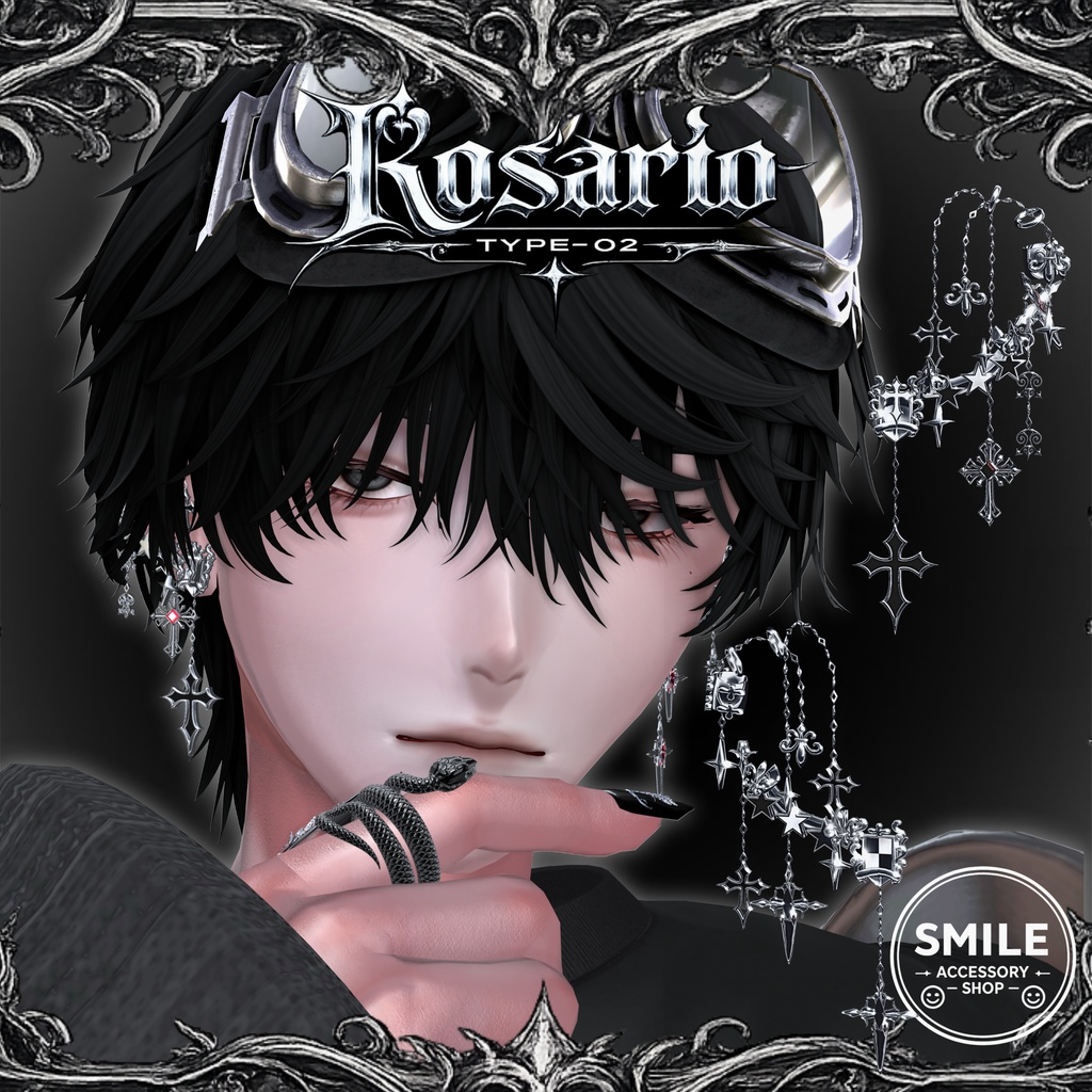 『Rosario type02』|ピアス【26アバター対応/MA対応】