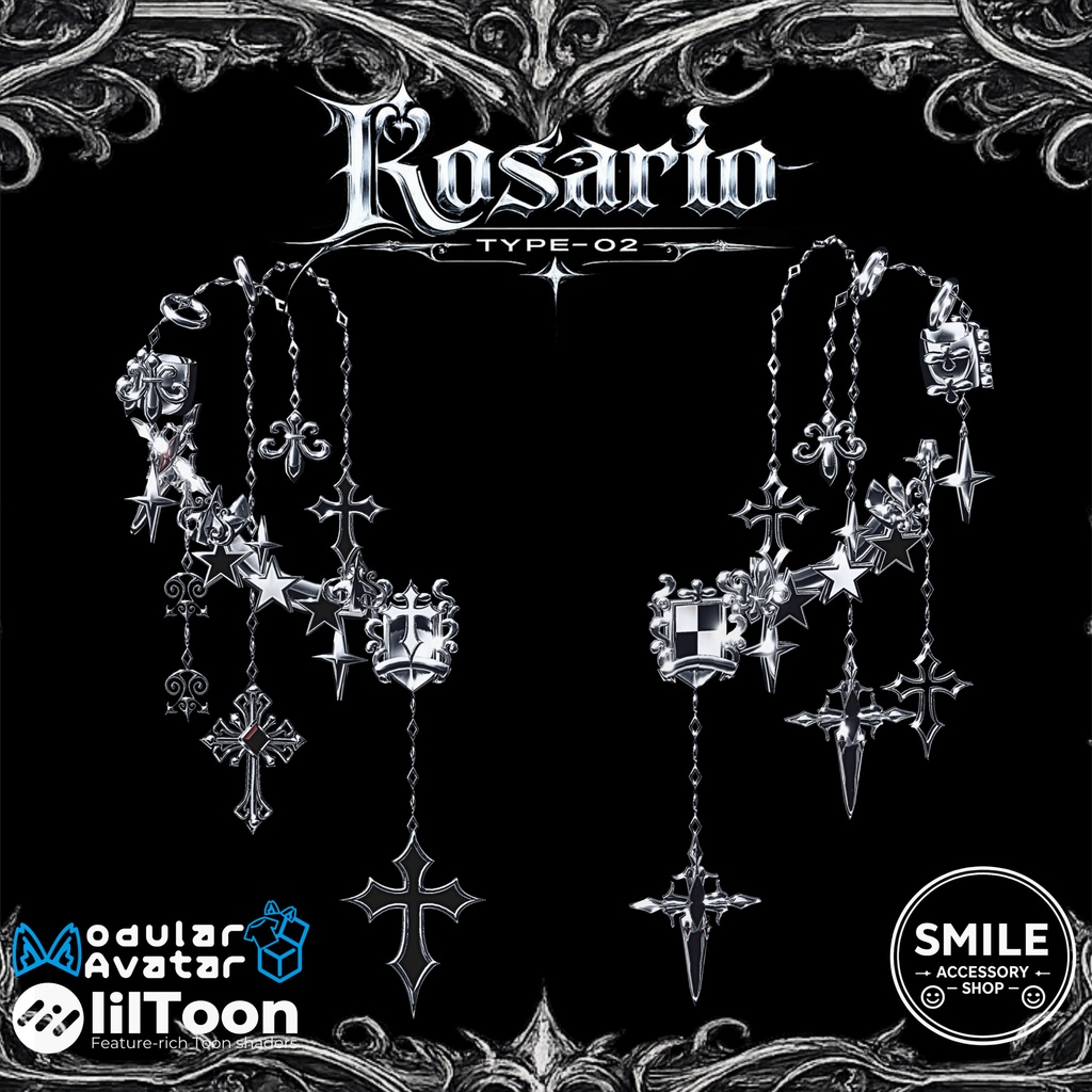 『Rosario type02』|ピアス【26アバター対応/MA対応】