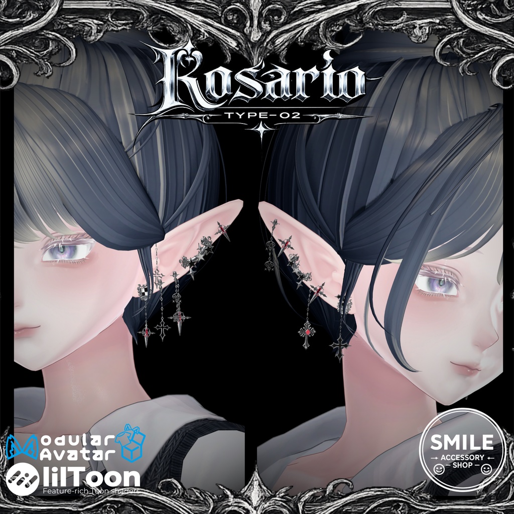 『Rosario type02』|ピアス【26アバター対応/MA対応】