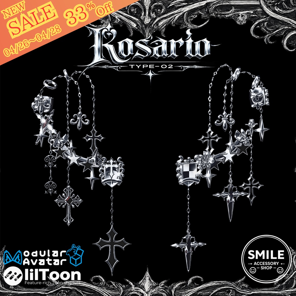 『Rosario type02』｜ピアス【26アバター対応/MA対応】