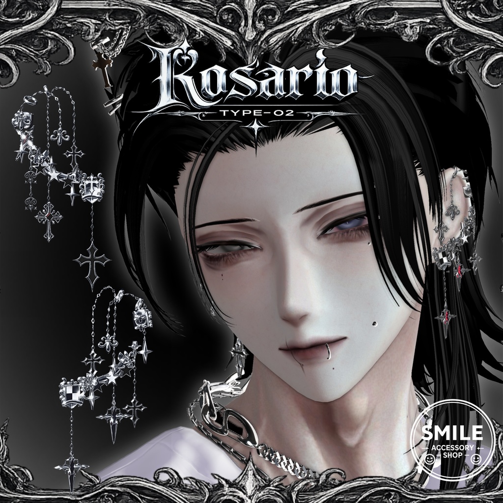 『Rosario type02』|ピアス【26アバター対応/MA対応】