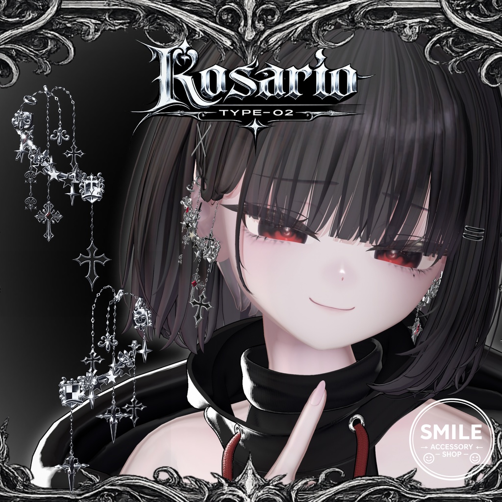 『Rosario type02』|ピアス【26アバター対応/MA対応】