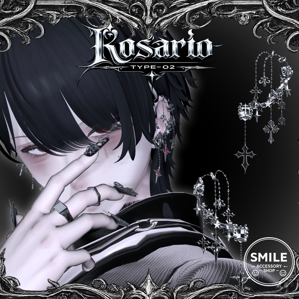 『Rosario type02』|ピアス【26アバター対応/MA対応】