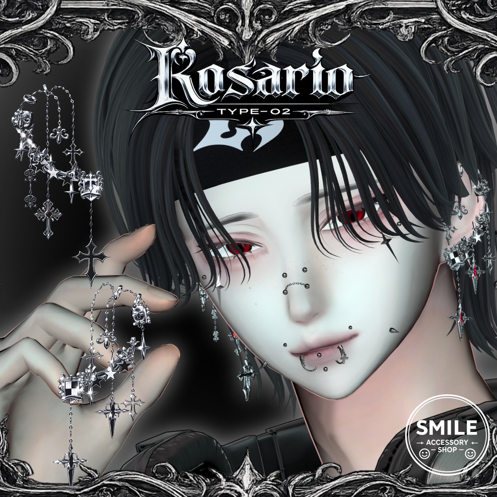 『Rosario type02』|ピアス【26アバター対応/MA対応】