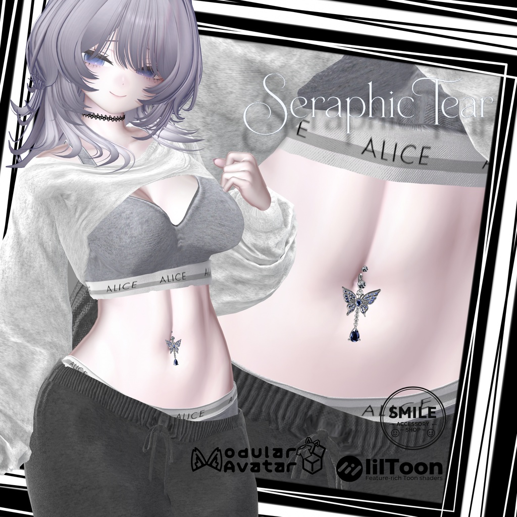 『Seraphic Tear』|へそピ4種【22アバター対応/MA対応】
