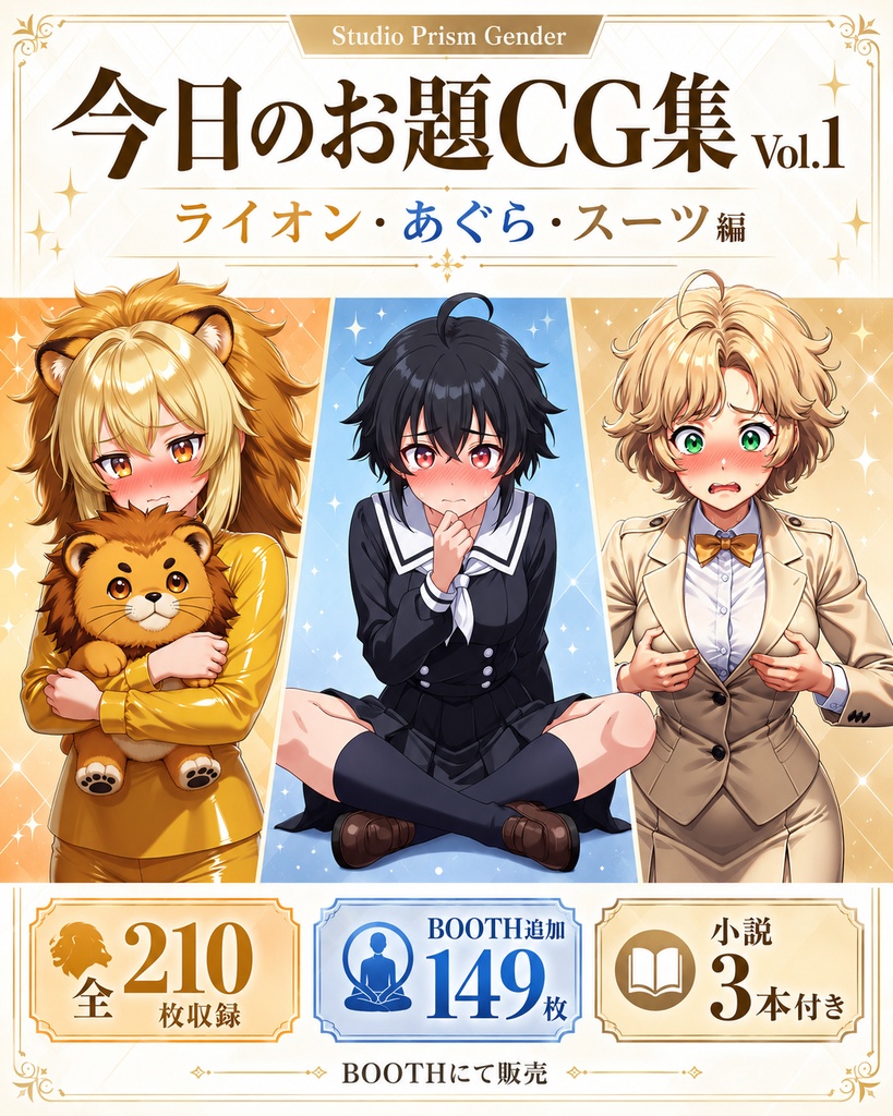 【全210枚+小説3本】今日のお題CG集 Vol.1 〜ライオン・あぐら・スーツ編〜