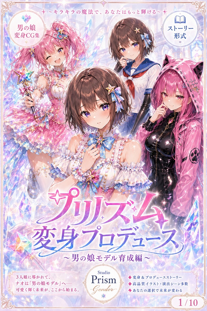 【公開記念500円／男の娘CG集】プリズム変身プロデュース 〜モデル育成編〜