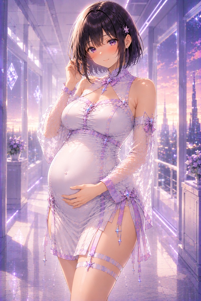 【公開記念セール】男の娘ボテ腹変身 ~膨らむ身体と、受け入れるまで~【TSF・男の娘変身CG集】