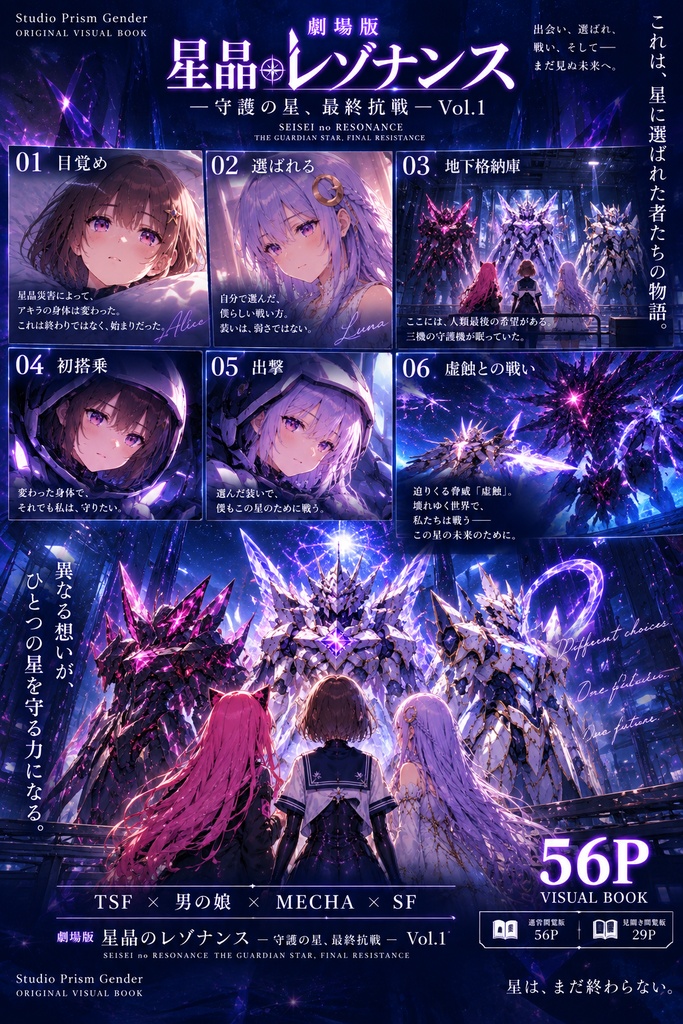 【TSF×男の娘×メカ】存在しない劇場アニメを一冊に。『星晶のレゾナンス』Vol.1/56P