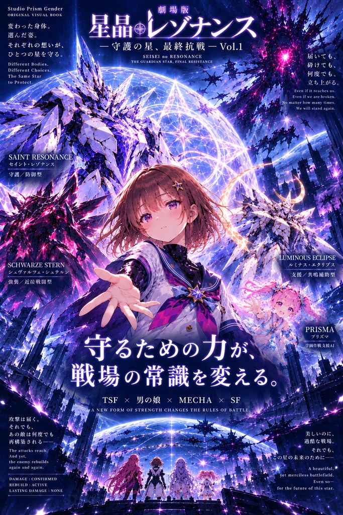 【TSF×男の娘×メカ】存在しない劇場アニメを一冊に。『星晶のレゾナンス』Vol.1/56P