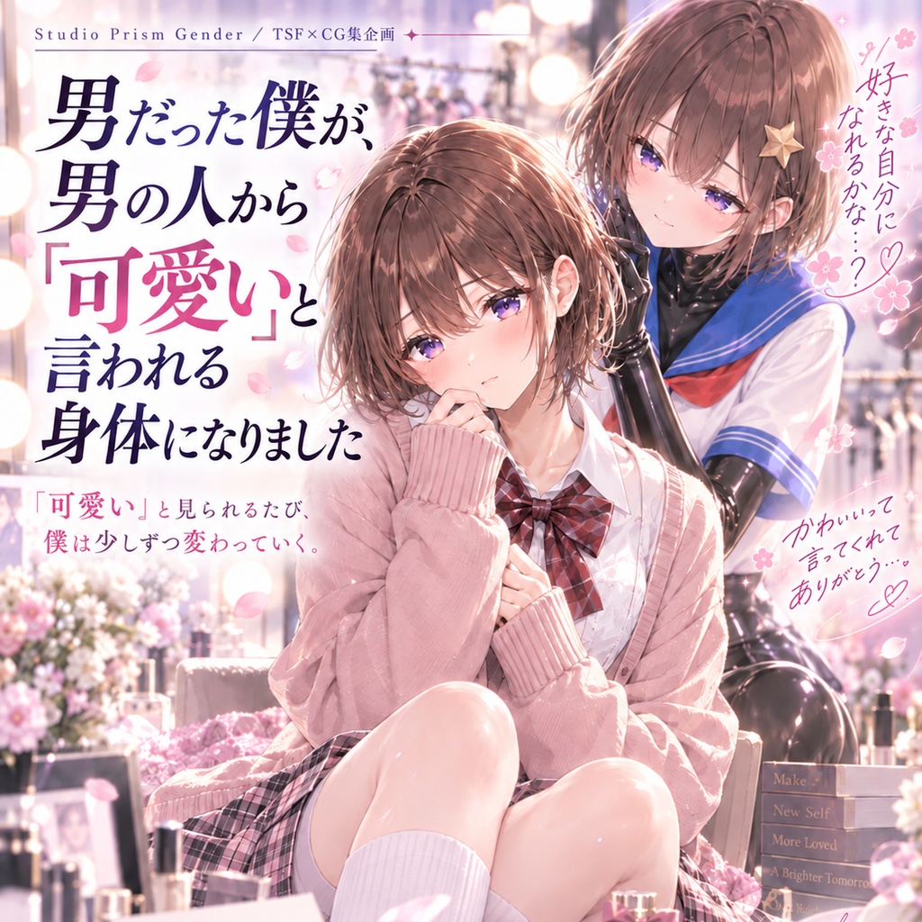 『男だった僕が、男の人から「可愛い」と言われる身体になりました』【男の娘TSF変身CG集】