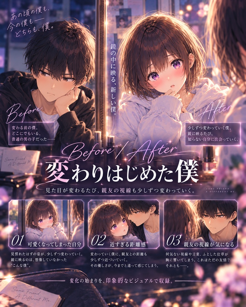 【公開記念セール】親友だったはずの僕が、彼の視線を意識してしまうまで【TSF CG集】