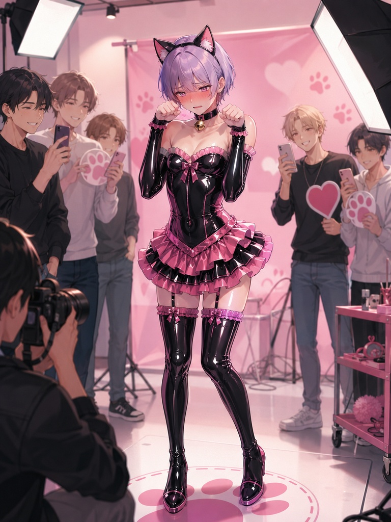 着せられて、見られて、可愛くされ。【男の娘×高光沢コスチュームCG集】