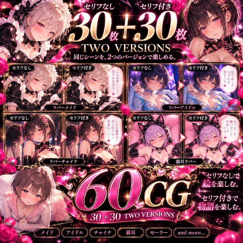 着せられて、見られて、可愛くされ。【男の娘×高光沢コスチュームCG集】