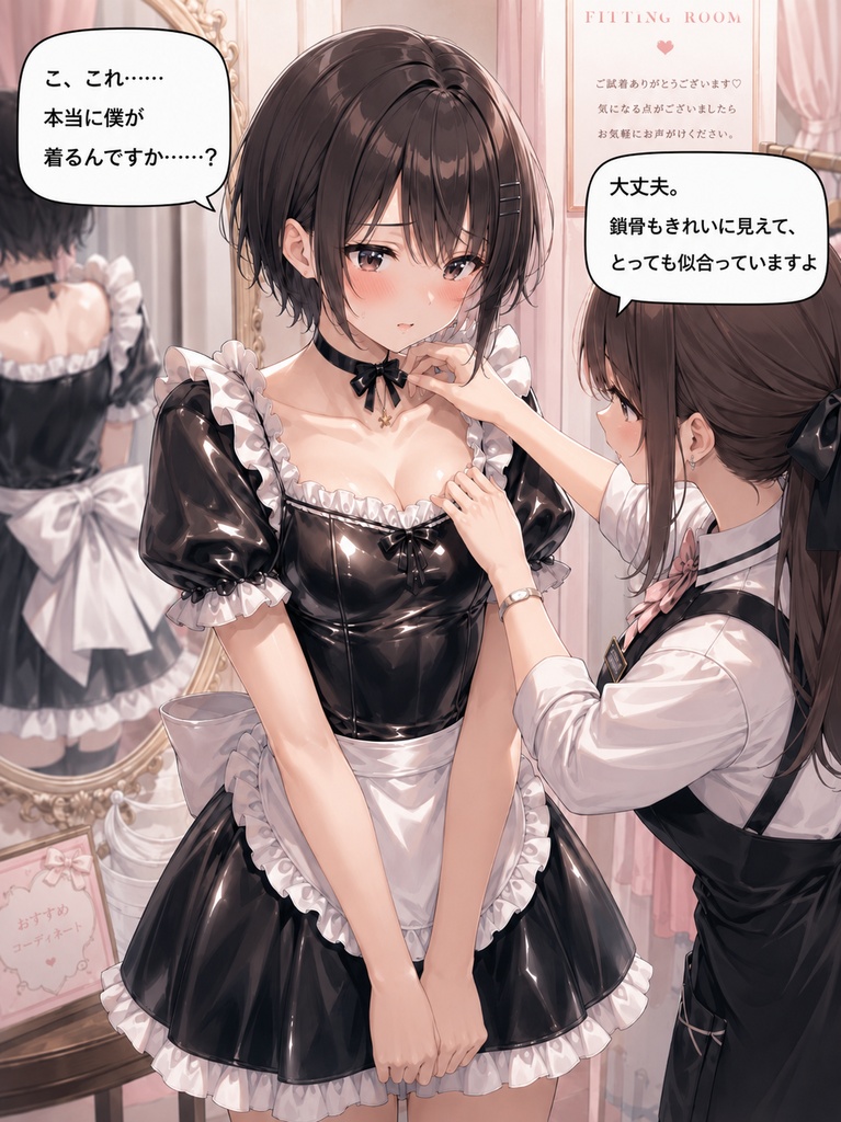 着せられて、見られて、可愛くされ。【男の娘×高光沢コスチュームCG集】