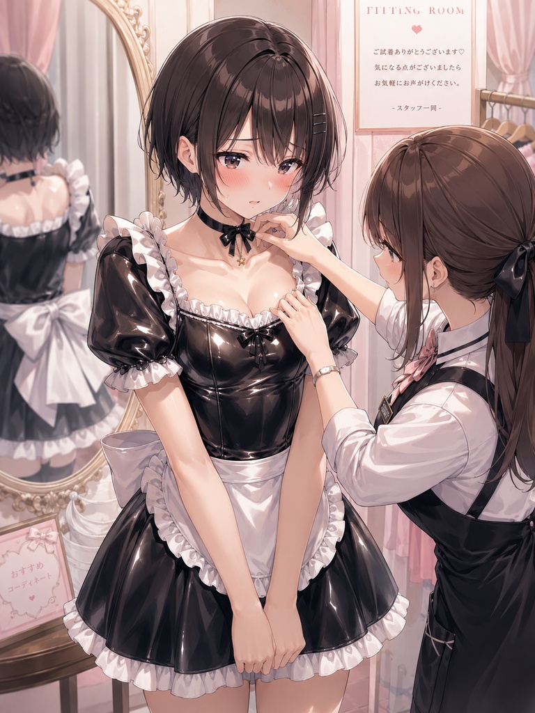 着せられて、見られて、可愛くされ。【男の娘×高光沢コスチュームCG集】