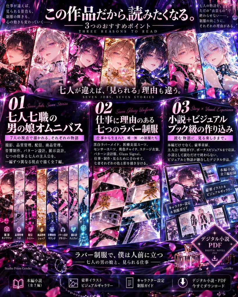 ラバー制服で、僕は人前に立つ ―七人の男の娘と、見られる仕事―【全7編・オムニバス小説】