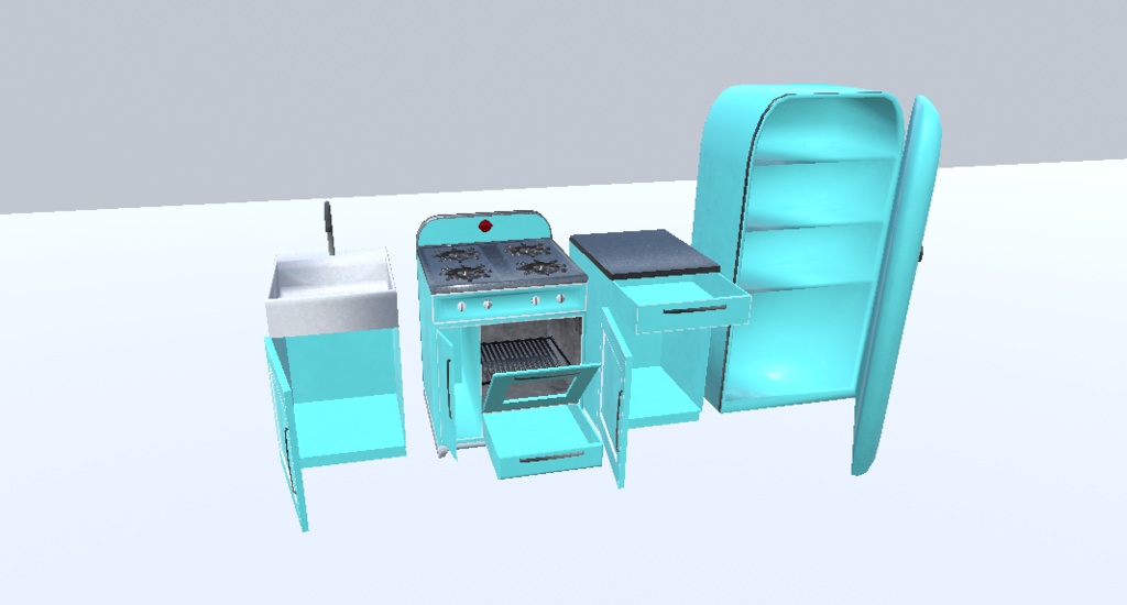 【VRC想定】レトロキッチン(42点)