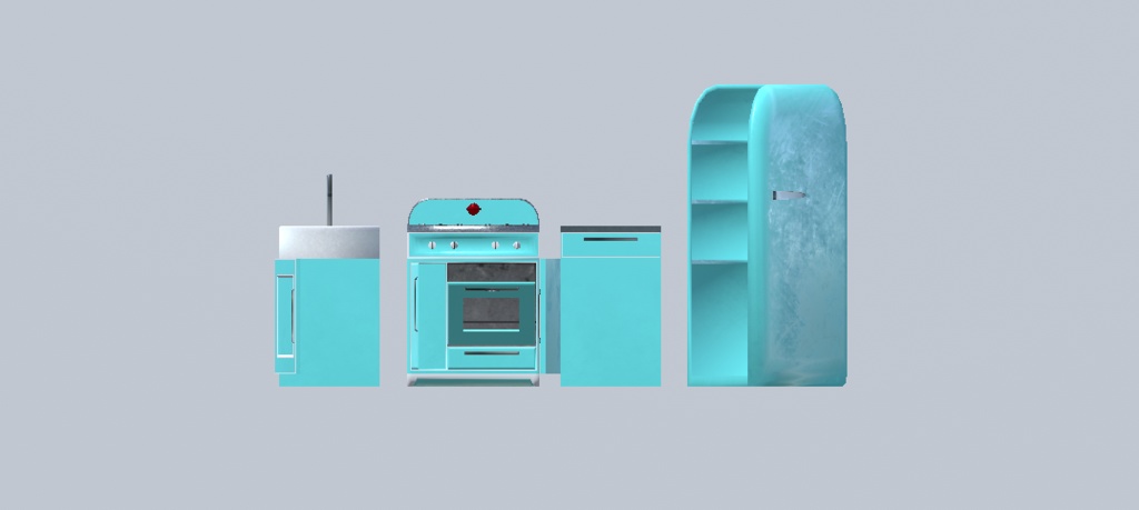 【VRC想定】レトロキッチン(42点)