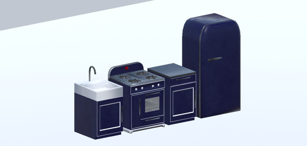 【VRC想定】レトロキッチン(42点)