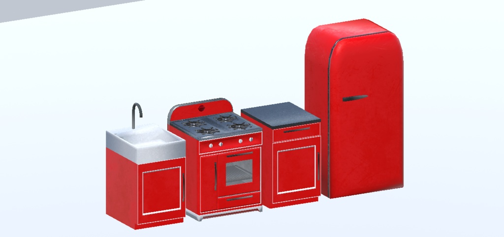 【VRC想定】レトロキッチン(42点)