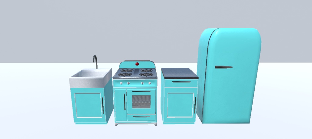 【VRC想定】レトロキッチン(42点)