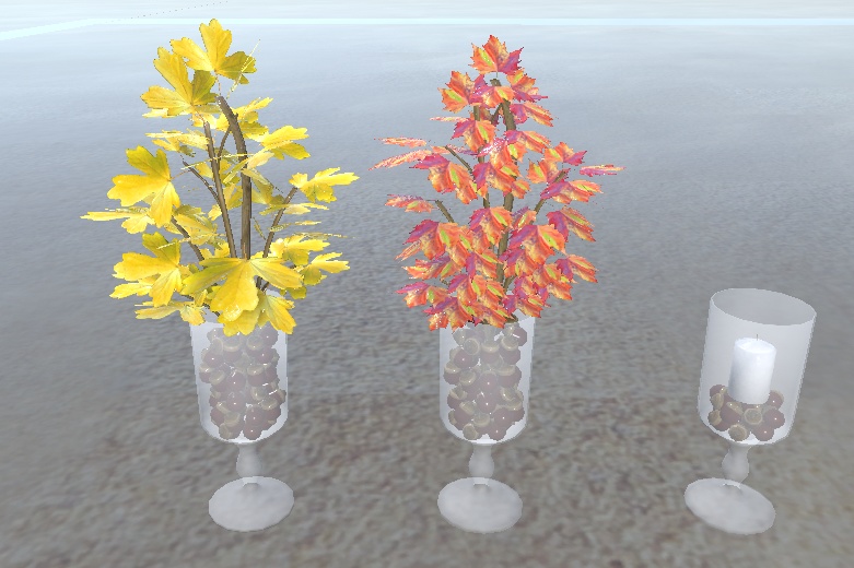 【VRChat想定】秋の装飾セット と 焼き芋ギミックセット