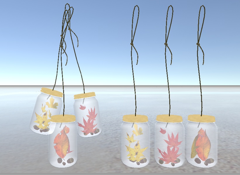 【VRChat想定】秋の装飾セット と 焼き芋ギミックセット