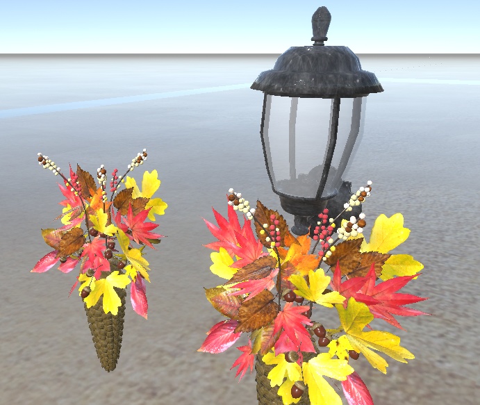 【VRChat想定】秋の装飾セット と 焼き芋ギミックセット