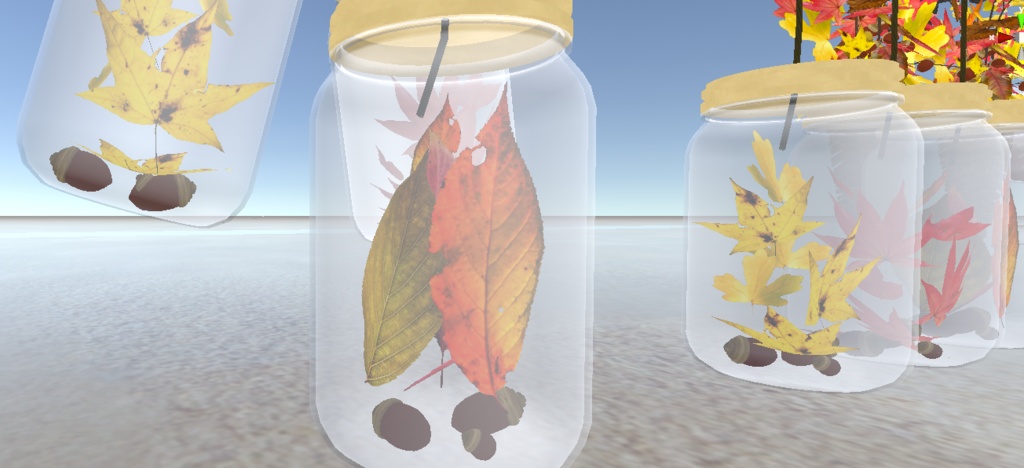 【VRChat想定】秋の装飾セット と 焼き芋ギミックセット