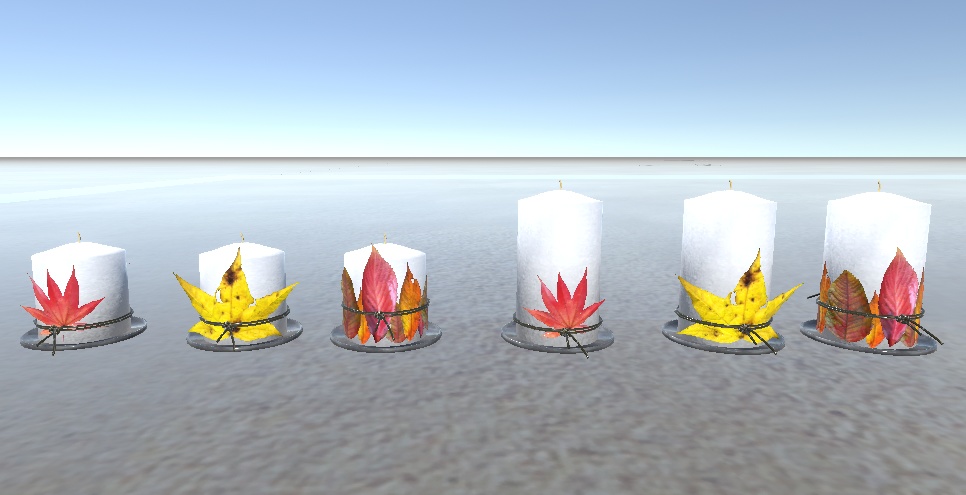 【VRChat想定】秋の装飾セット と 焼き芋ギミックセット