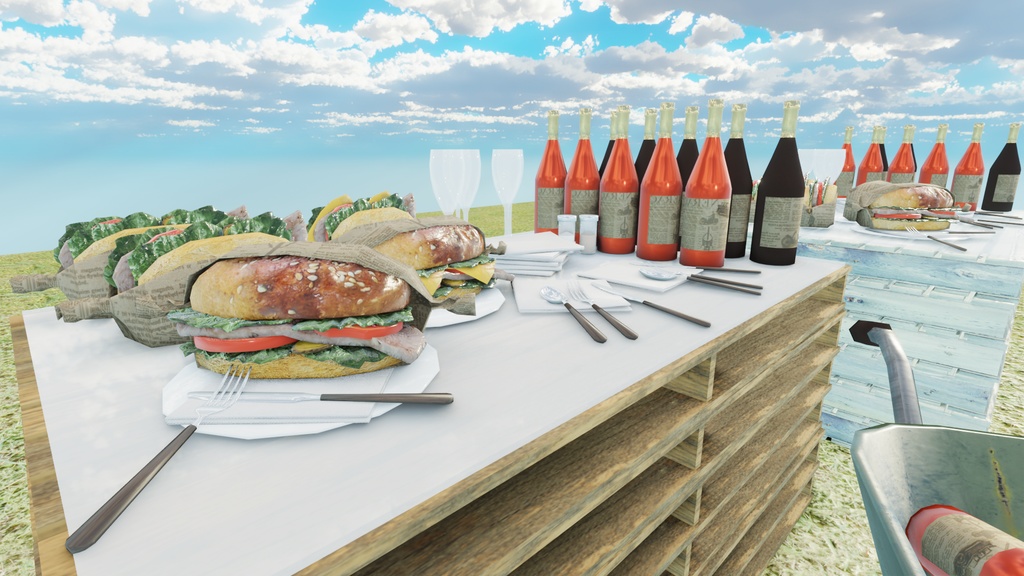 【VRChat想定】おしゃれピクニックセット