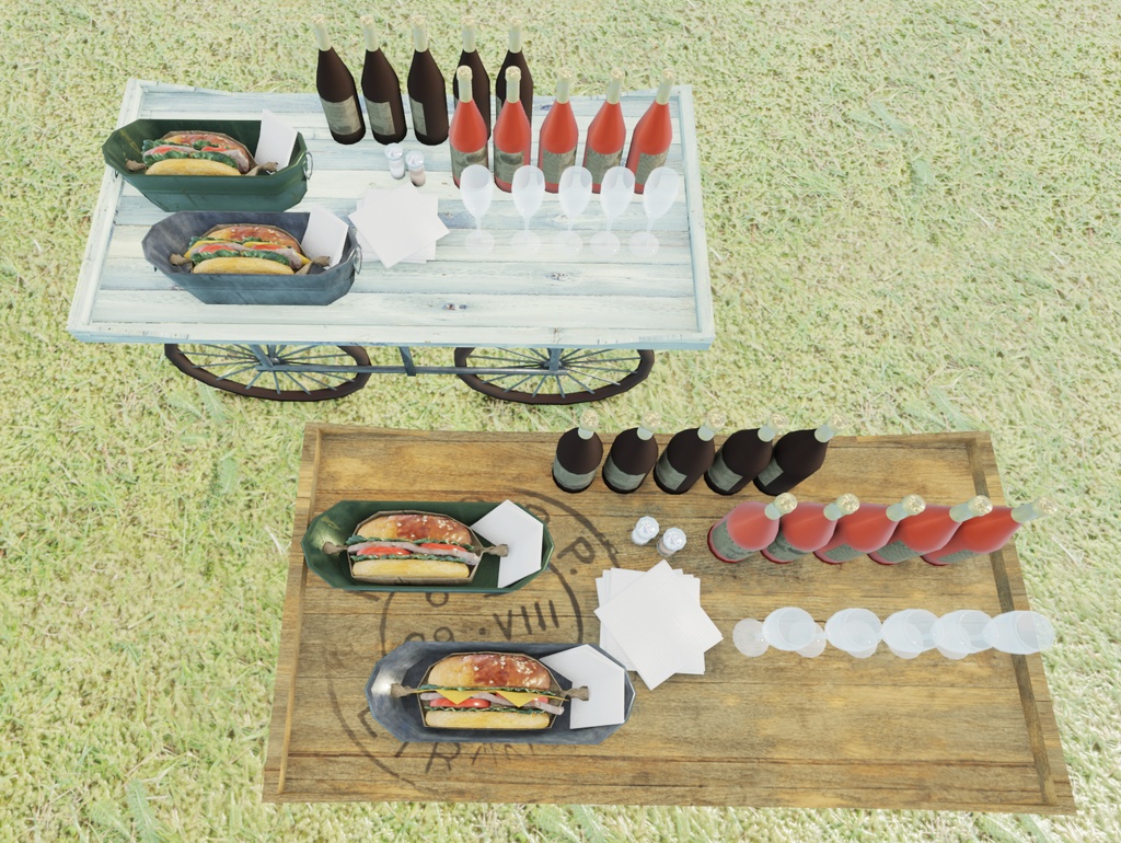 【VRChat想定】おしゃれピクニックセット