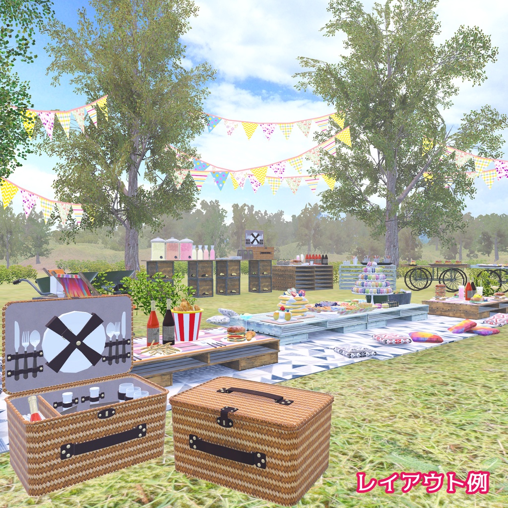 おしゃれピクニックセット Ika 3dcg Art Studio Booth