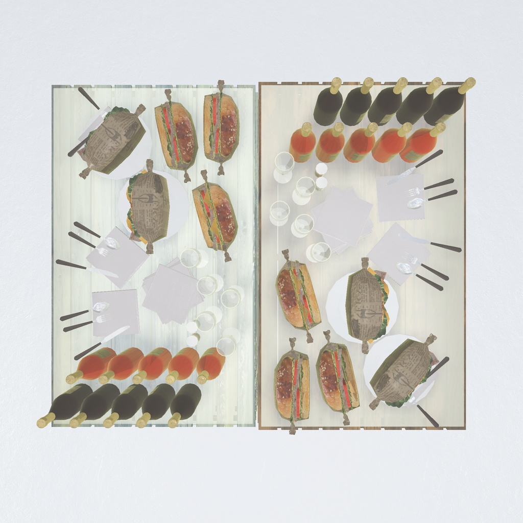 【VRChat想定】おしゃれピクニックセット