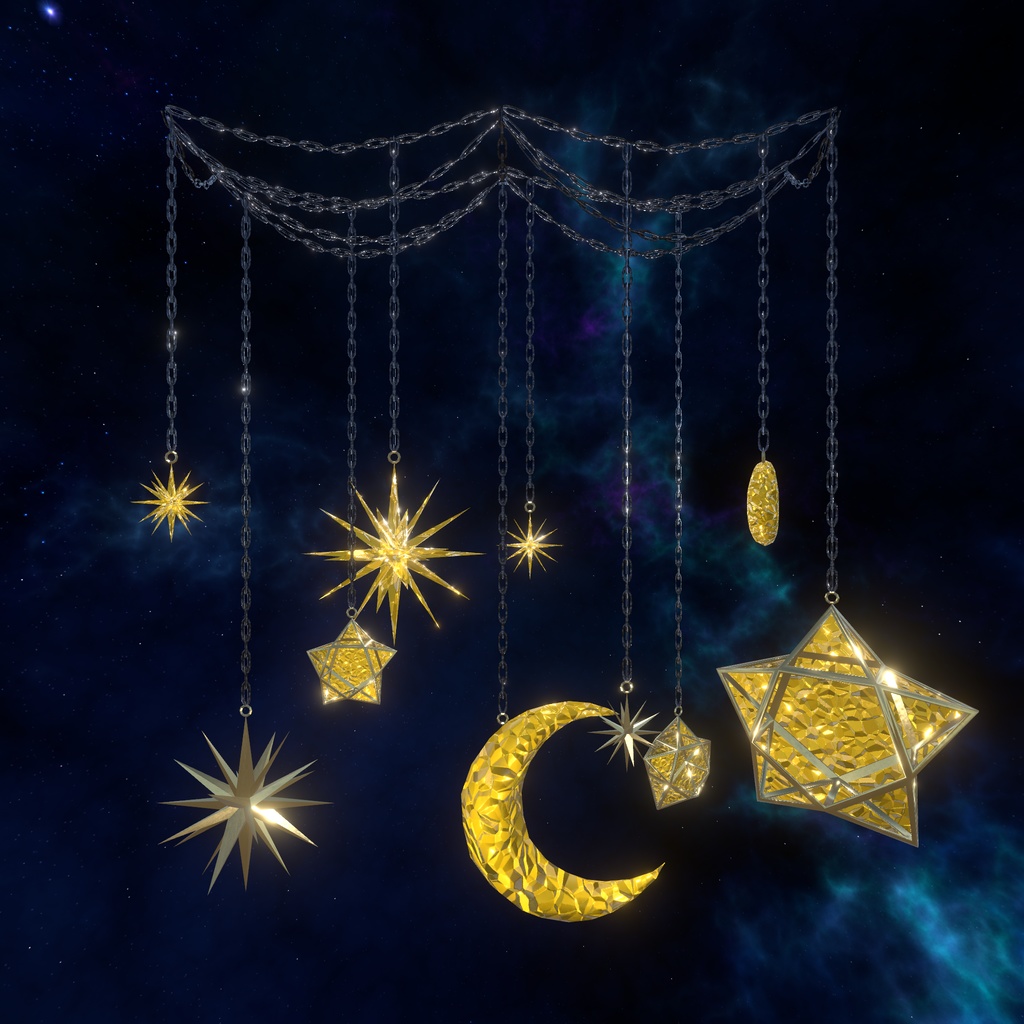 【VRChat想定】夜空インテリア(135点)