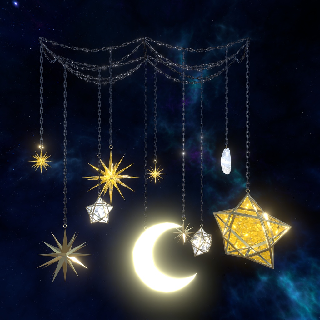 【VRChat想定】夜空インテリア(135点)