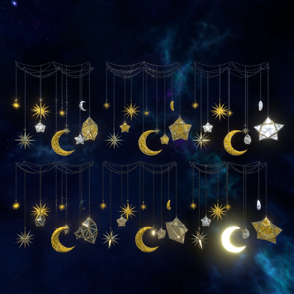 【VRChat想定】夜空インテリア(135点)