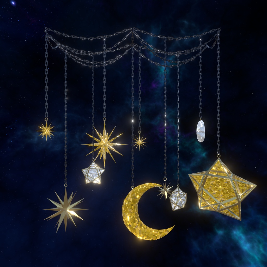 【VRChat想定】夜空インテリア(135点)