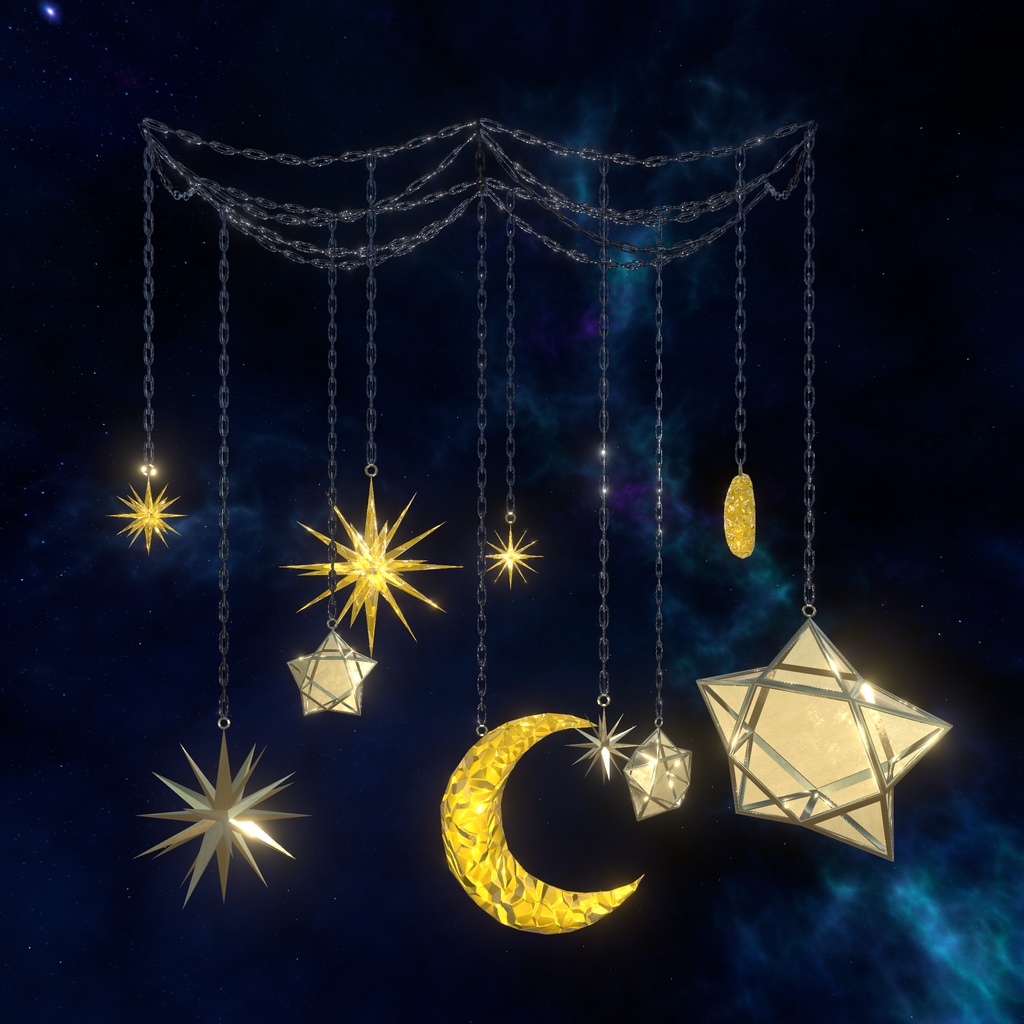 【VRChat想定】夜空インテリア(135点)