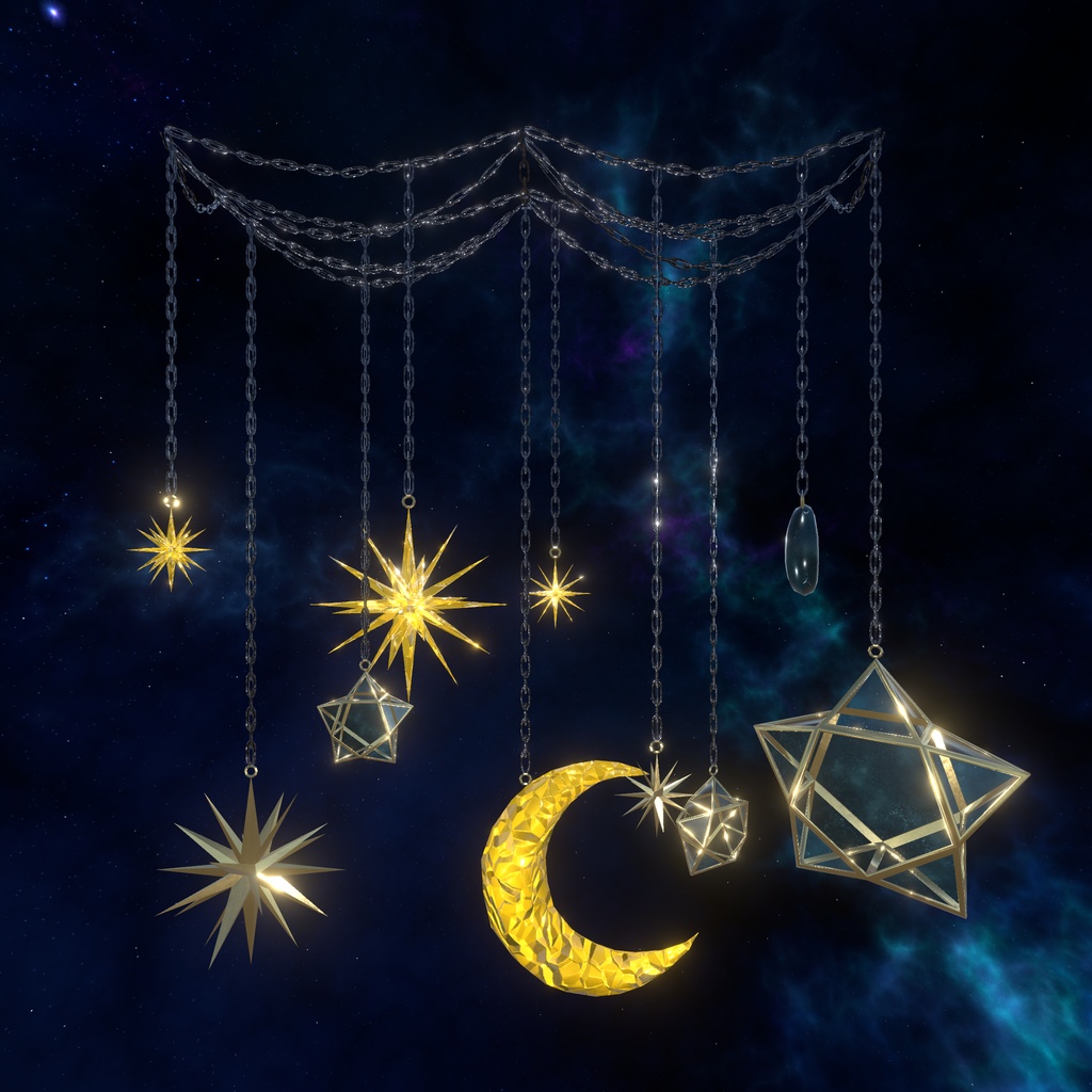 【VRChat想定】夜空インテリア(135点)