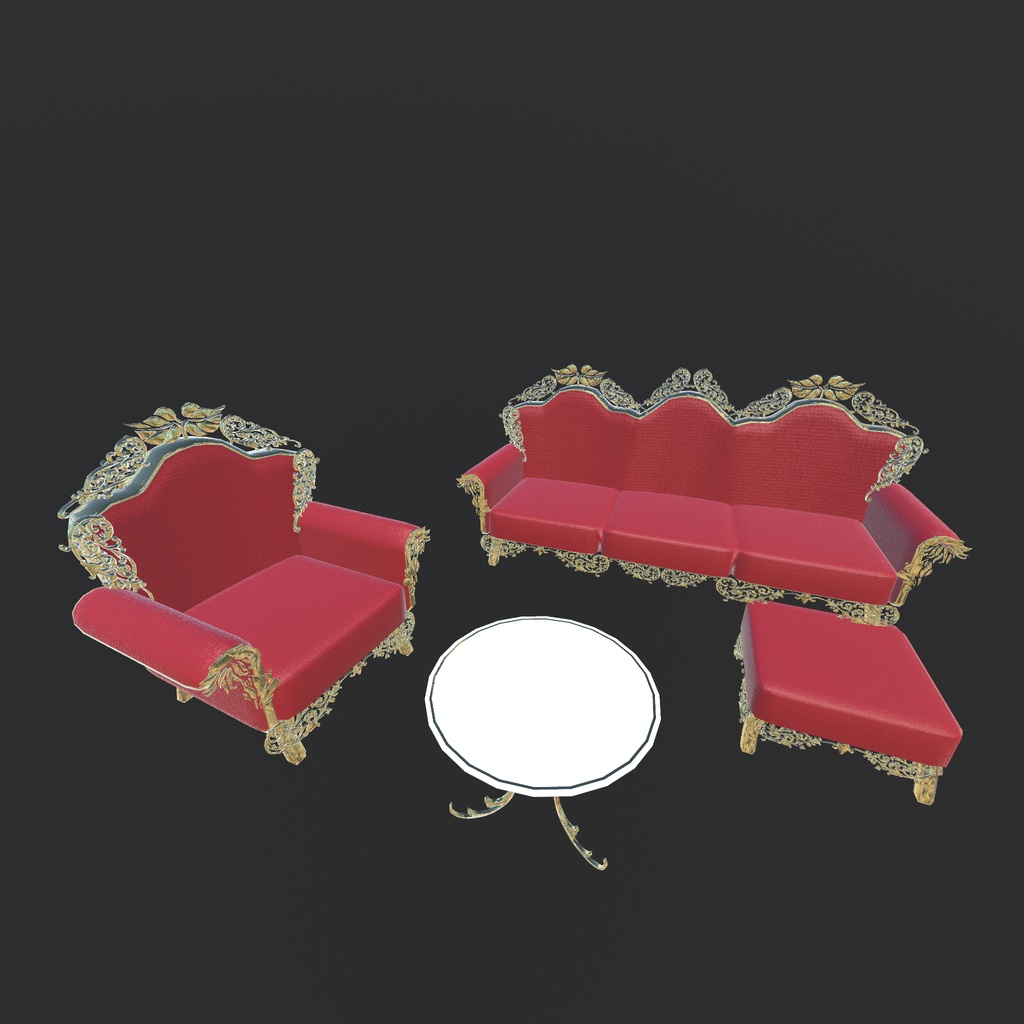 洋風な雰囲気の部屋と高級っぽい家具たち(54点)