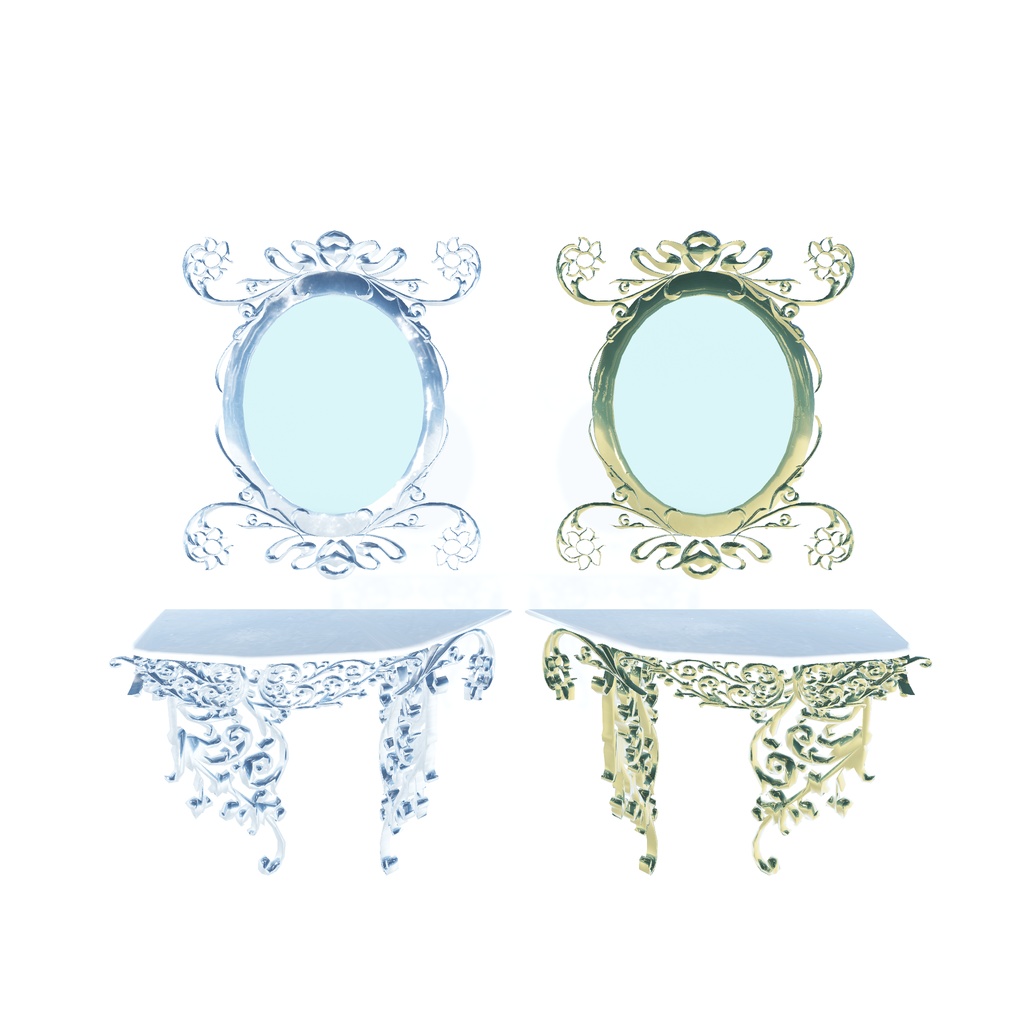 洋風な雰囲気の部屋と高級っぽい家具たち(54点)