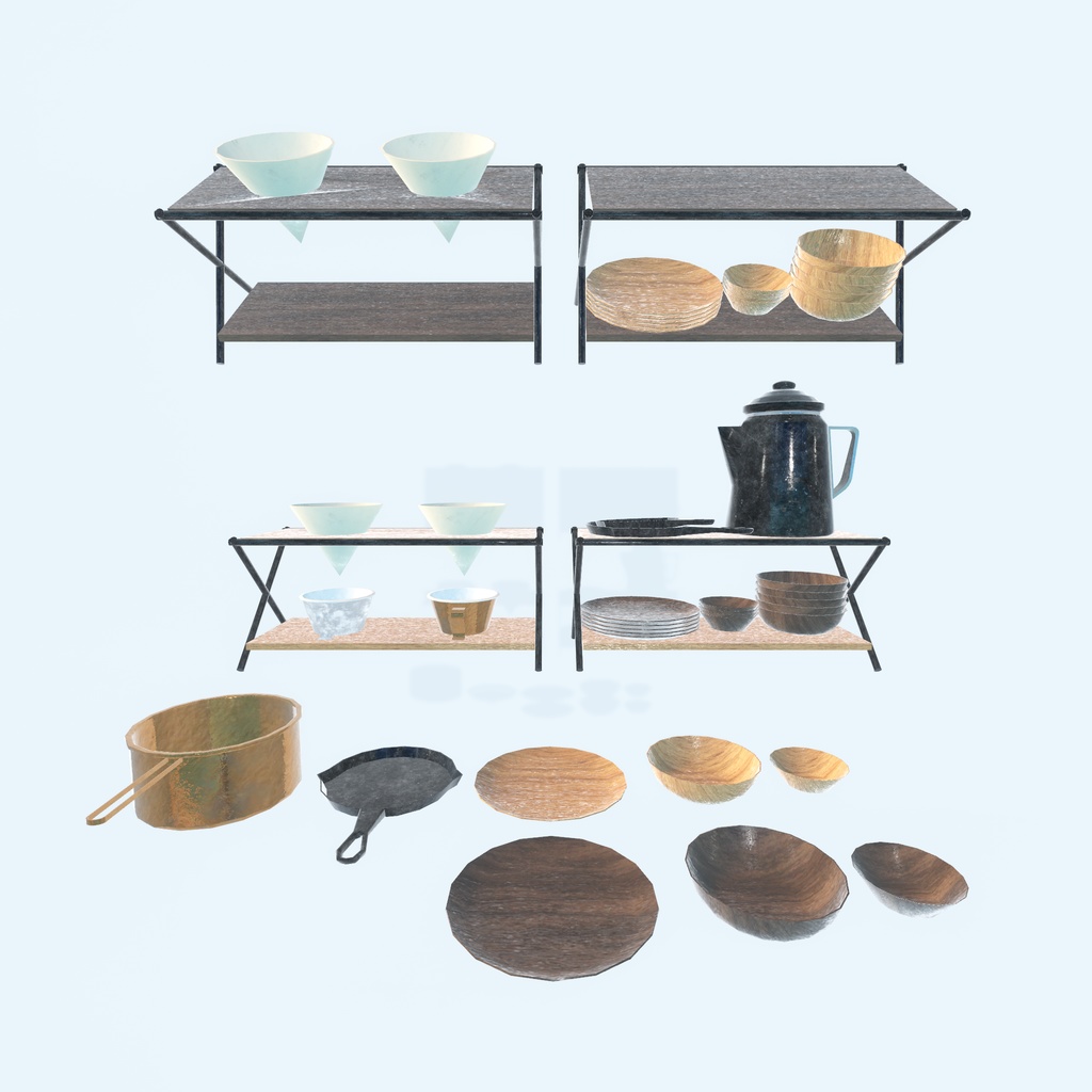 【VRChat想定】グランピング グッズ(123点)