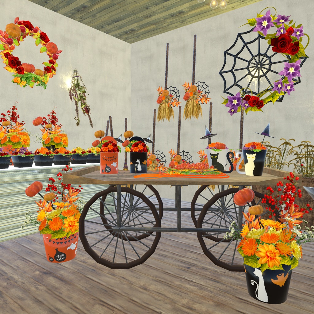 ハロウィンちっくな花かざり(43点)